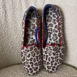 Rothy's Mocha Spot Loafers Leopard Cheetah Print Flats Size W9.5